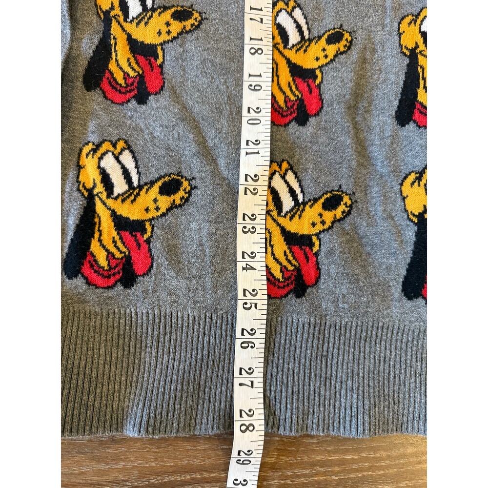 Disney Store Pluto Dog 90th Anniversary Varsity Grey Cardigan Adult Size XL - Picture 8 of 8